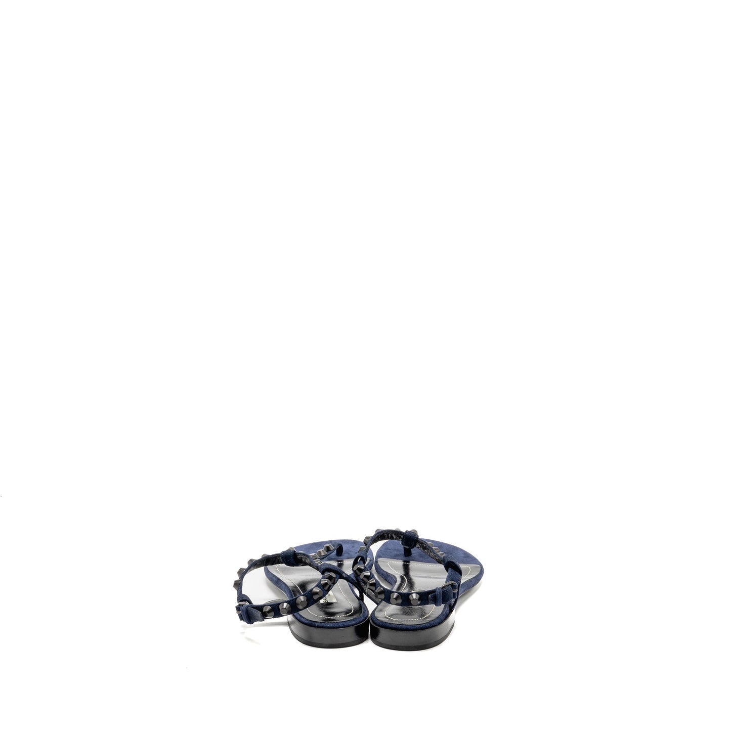 Balenciaga Size 38.5 Flat Sandals Suede Navy