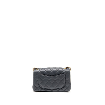 Chanel 23K Pearl Crush Mini Rectangular Flap Bag Dark Grey GHW (Microchip)