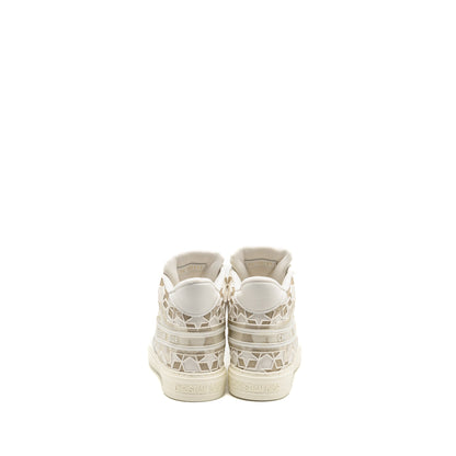 Dior Size 37 WalkâNâDior Hightop Star Sneaker Leather Gold/White