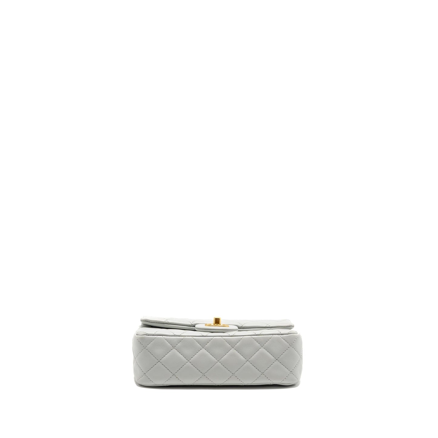 Chanel pearl crush mini rectangular flap bag lambskin grey GHW (microchip)