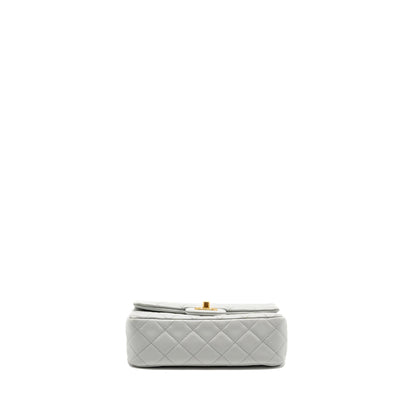 Chanel pearl crush mini rectangular flap bag lambskin grey GHW (microchip)