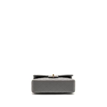 Chanel Small Classic Double Flap Bag Lambskin Grey LGHW (Microchip)