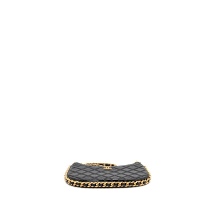 Chanel 23b Round Hobo Shoulder bag Lambskin Black GHW (microchip)