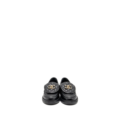 Chanel Size 36 Turnlock Loafer Lambskin Black LGHW
