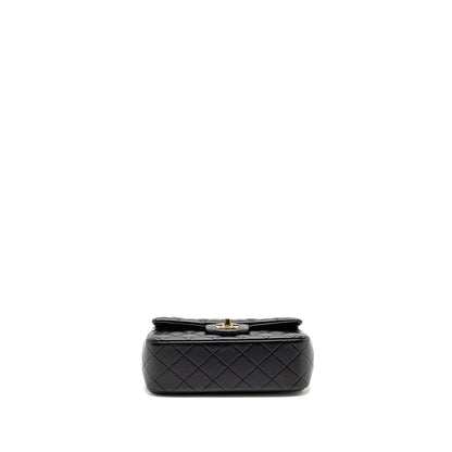 Chanel Top Handle Mini Rectangular Lambskin Black LGHW (Microchip)
