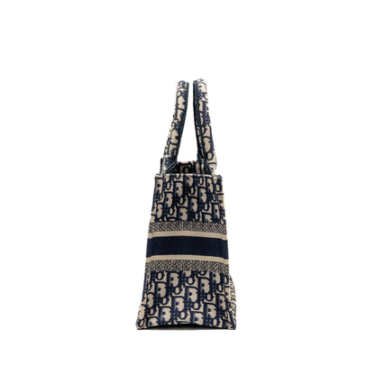Dior Small Book Tote Blue/Ecru Dior Oblique Embroidry