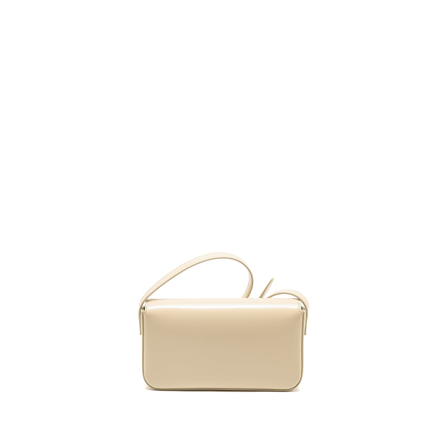Celine Triomphe Shouder Purse Shiny Calfskin Ivory