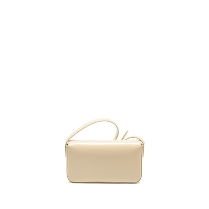 Celine Triomphe Shouder Purse Shiny Calfskin Ivory