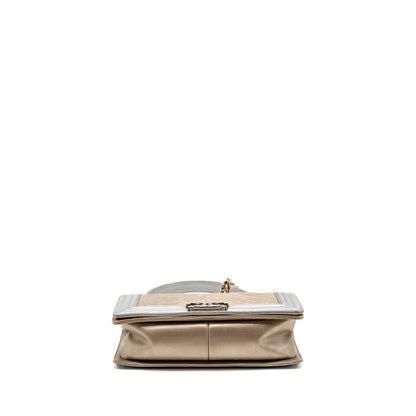 Chanel Medium Boy Bag Metallized Calfskin Bronze/Silver Multicoloured Hardware