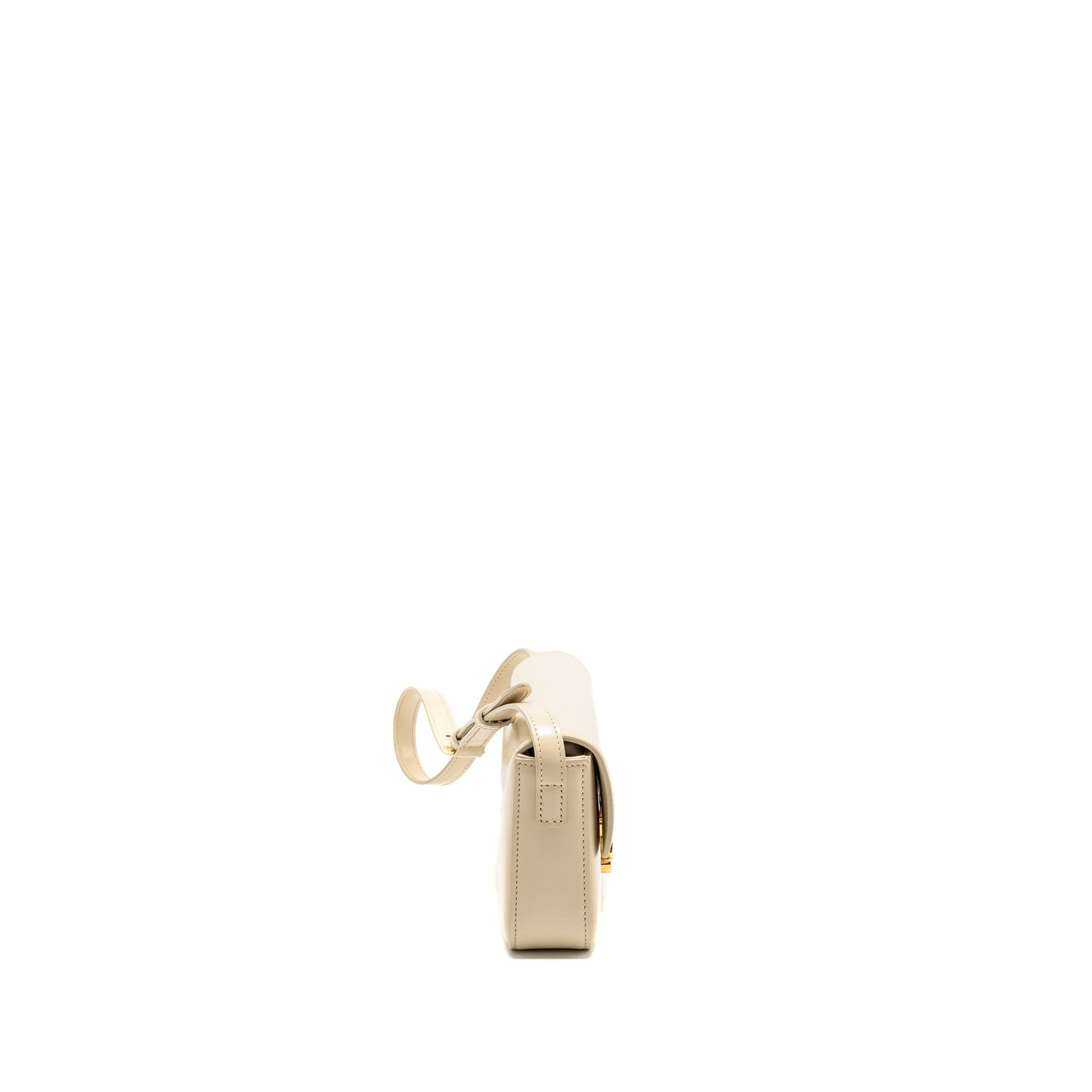 Celine Triomphe Shouder Purse Shiny Calfskin Ivory