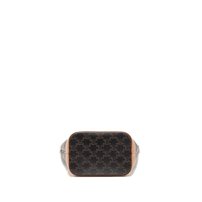 CELINE Small Bucket Purse Triomphe Canvas/ Leather