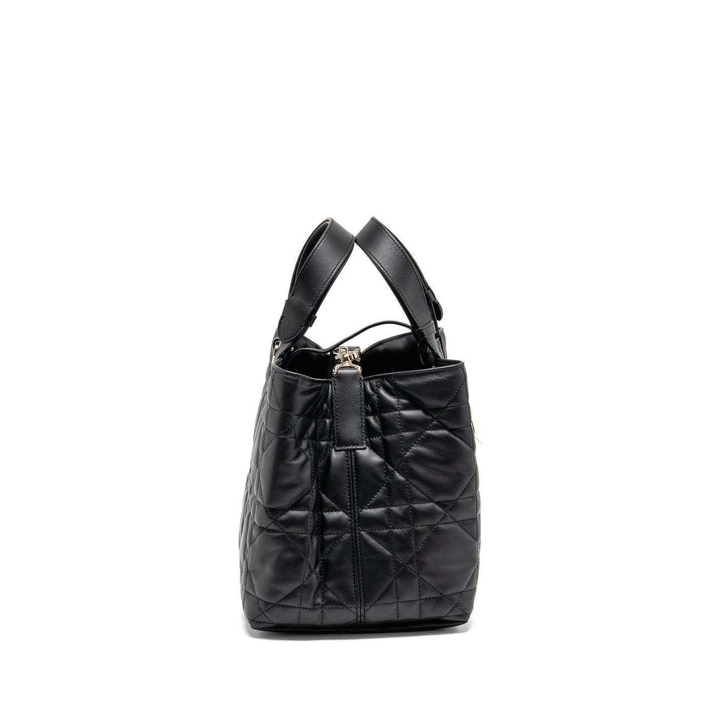 Dior Medium Dior Toujours Tote Purse Macrocannage Calfskin Black