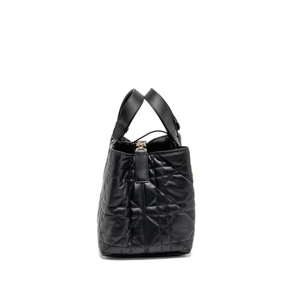 Dior Medium Dior Toujours Tote Purse Macrocannage Calfskin Black