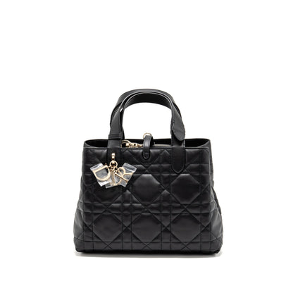Dior Medium Dior Toujours Tote Purse Macrocannage Calfskin Black