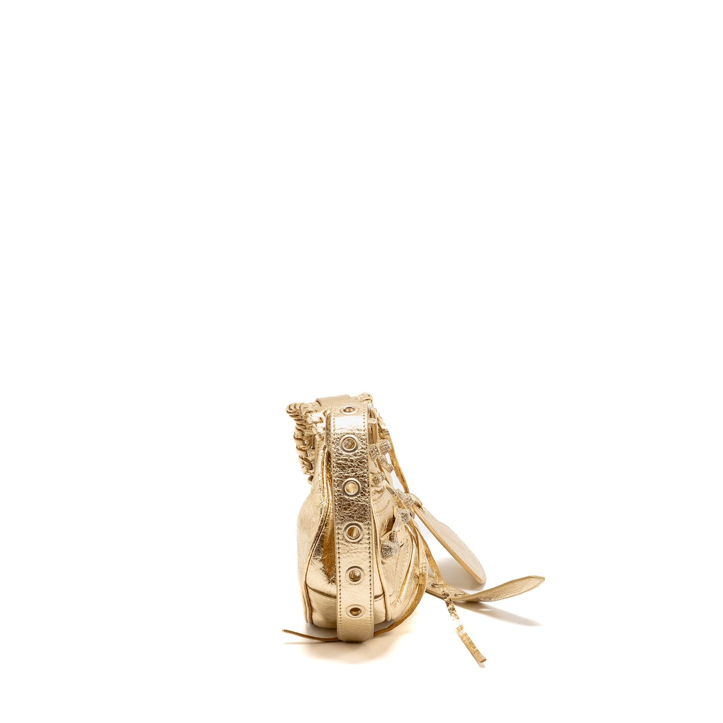Balenciaga Le Cagole xs Mini Purse Arena Cracked Lambskin Gold