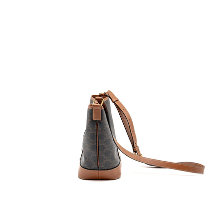 CELINE Small Bucket Purse Triomphe Canvas/ Leather