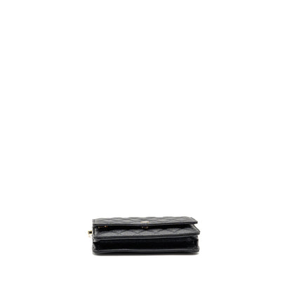 Chanel Classic Wallet On Chain Caviar Black GHW (microchip)
