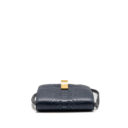 Celine medium classic box Purse python navy