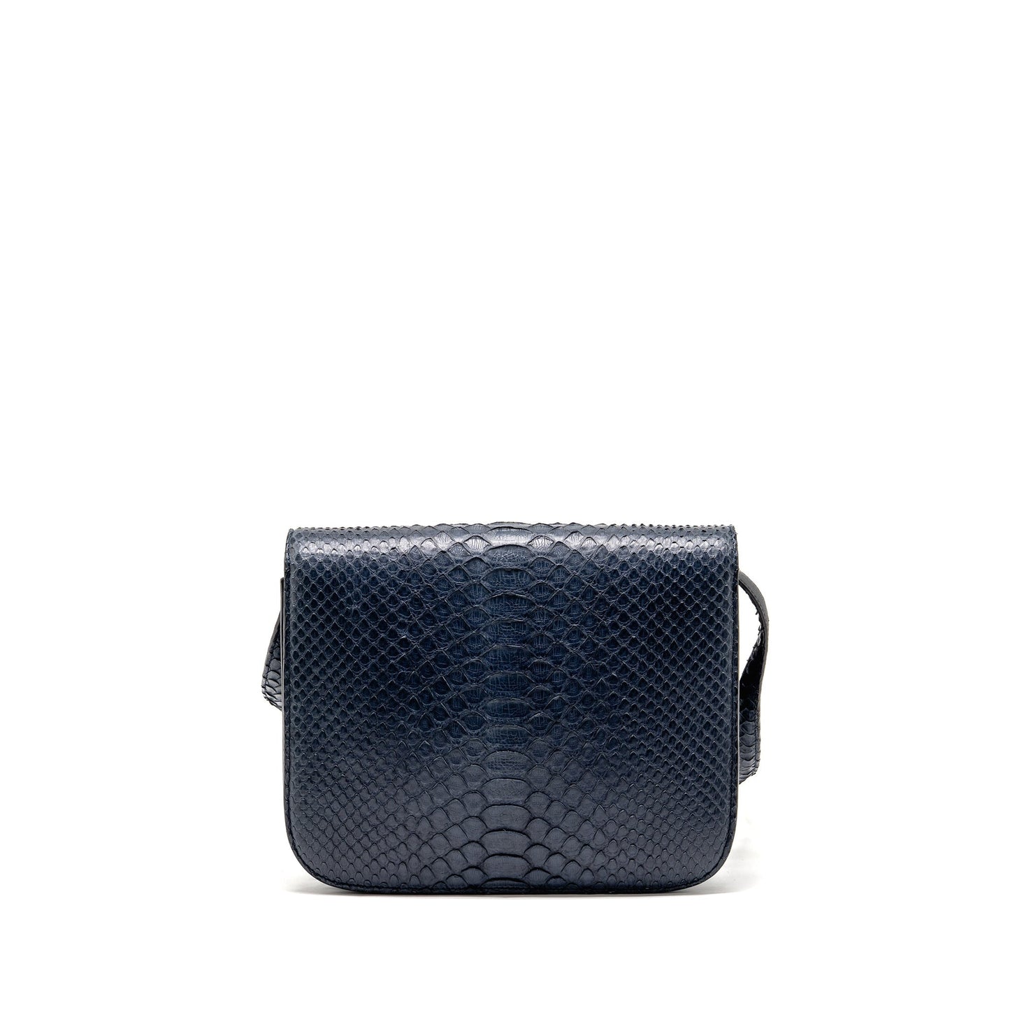 Celine medium classic box Purse python navy