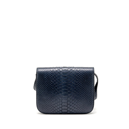 Celine medium classic box Purse python navy
