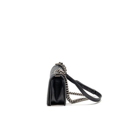 CHANEL Medium Boy Bag Calfskin Black Ruthenium Hardware
