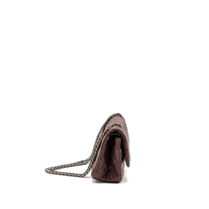 Chanel Small 2.55 Reissue Double Flap Bag Shiny Grained Calfskin Burgundy SHW
