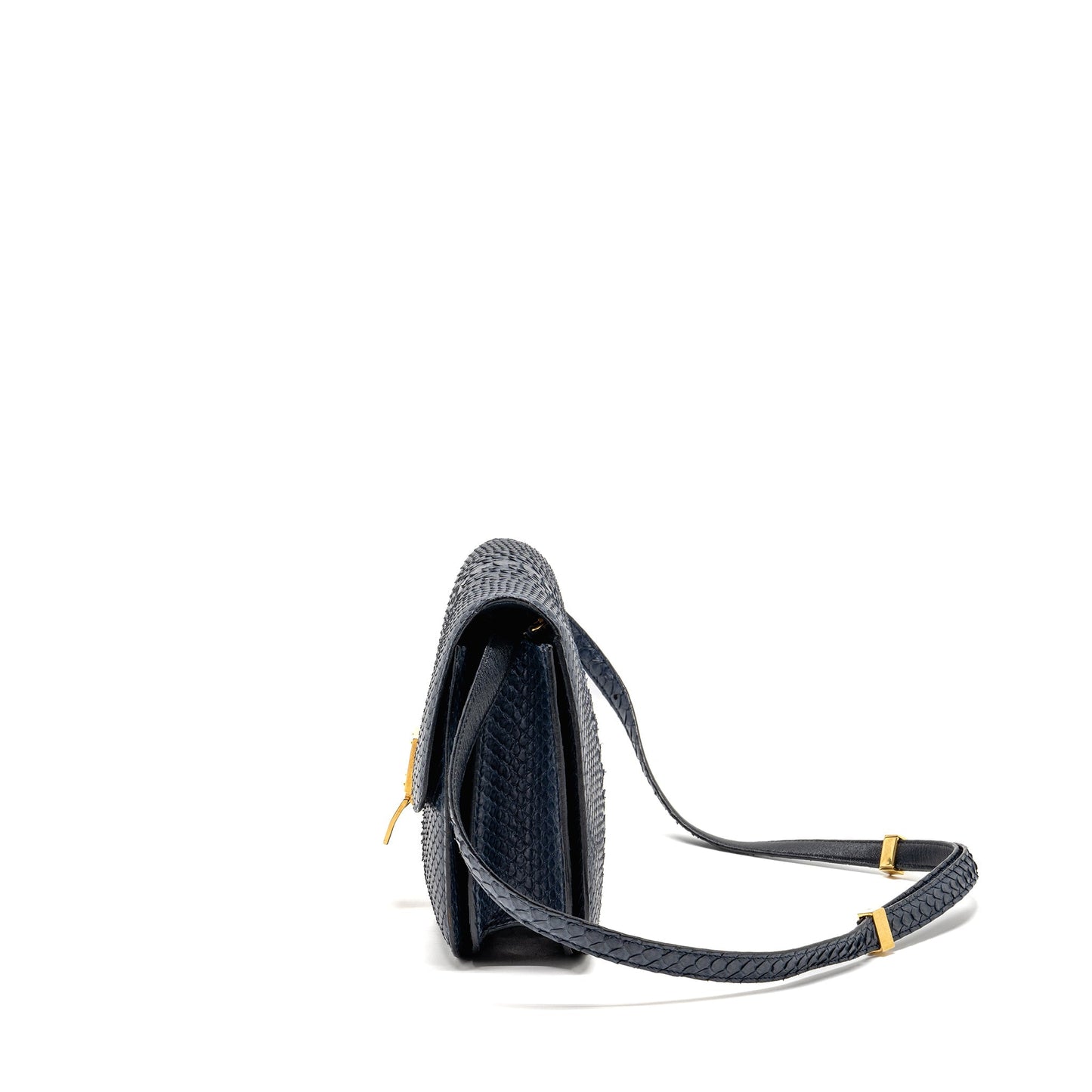 Celine medium classic box Purse python navy