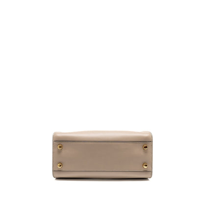 FENDI Peekaboo Iconic Essential Handle Purse Calfskin Light Grey