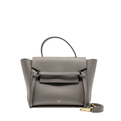 Celine Mini Belt Purse Grained Calfskin Grey