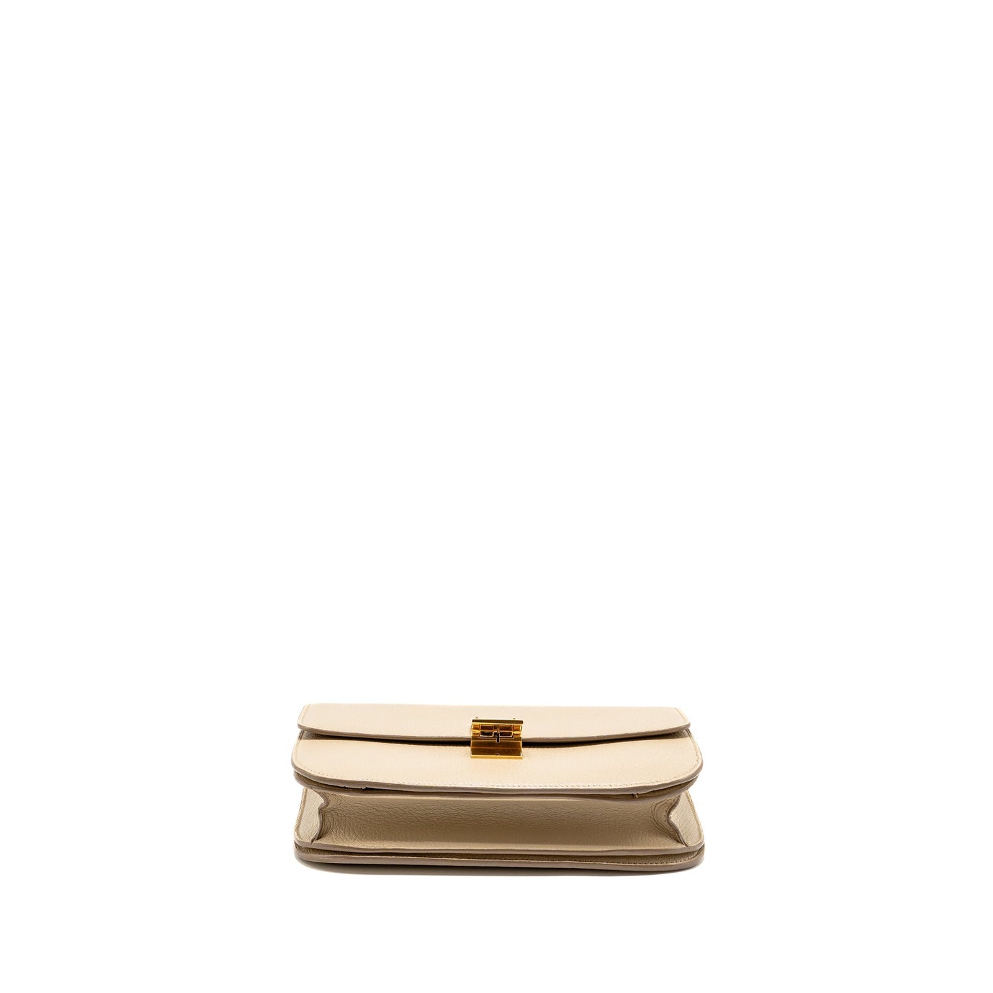 Celine Medium Classic Box Purse Goatskin Beige
