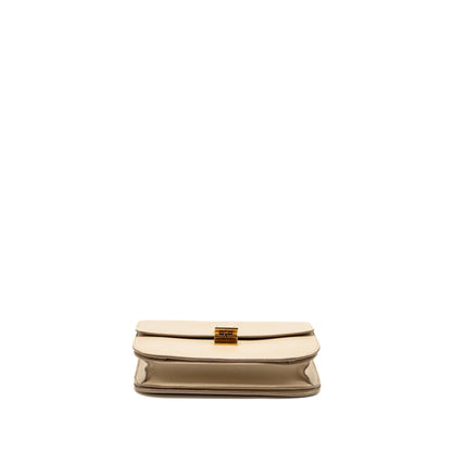 Celine Medium Classic Box Purse Goatskin Beige