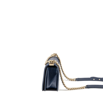 Chanel Medium Boy Bag Caviar Navy LGHW