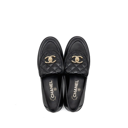 Chanel Size 36 Turnlock Loafer Lambskin Black LGHW