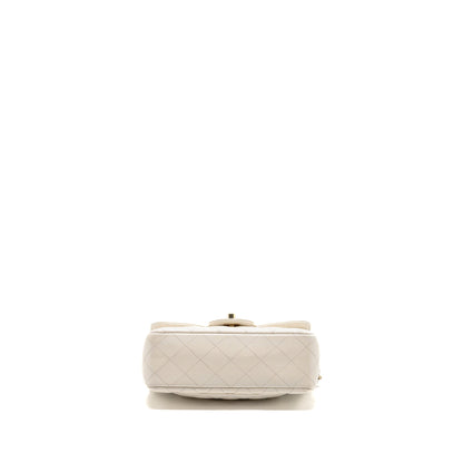 Chanel Mini Rectangular Flap Bag Caviar White LGHW