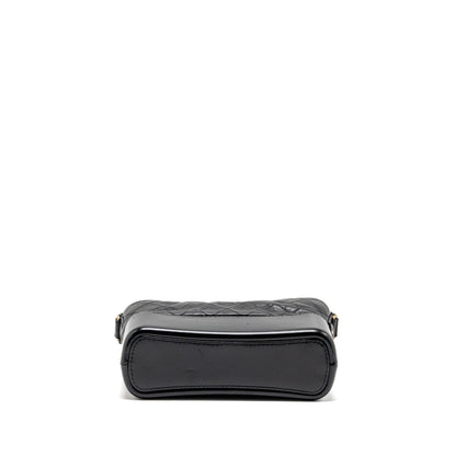 Chanel New Medium Gabrielle Hobo Bag with Top Handle Calfskin Black Multicolour Hardware