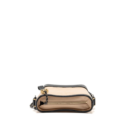 Chanel Small Gabrielle hobo bag aged calfskin beige/black multicolour hardware