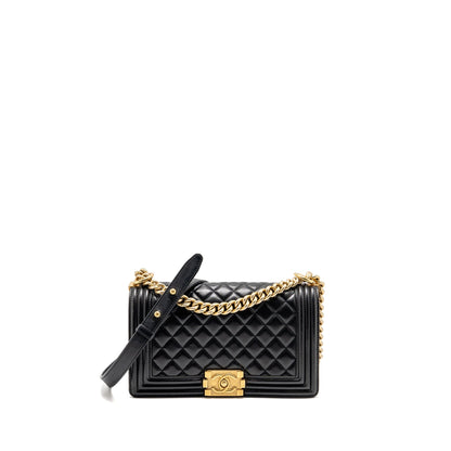 Chanel Medium Boy Bag Lambskin Black GHW