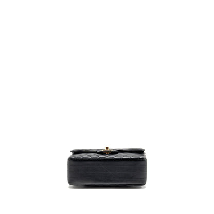 Chanel Mini Rectangular Flap Bag Chevron Lambskin Black LGHW