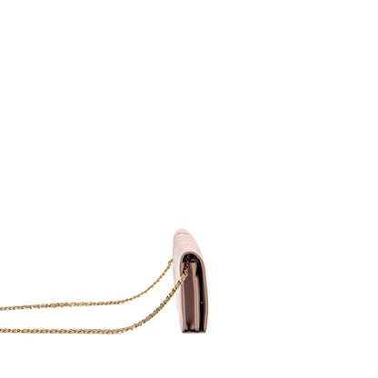 Chanel CC logo wallet with chain goatskin pink GHW