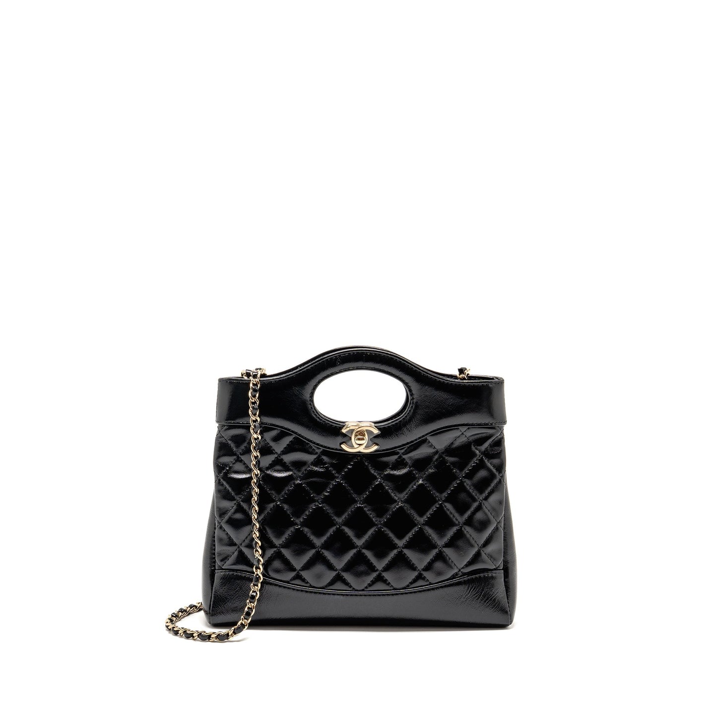 Chanel Mini 31 Bag Shiny Calfskin black LGHW (Microchip)
