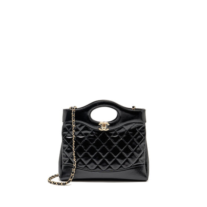 Chanel Mini 31 Bag Shiny Calfskin black LGHW (Microchip)