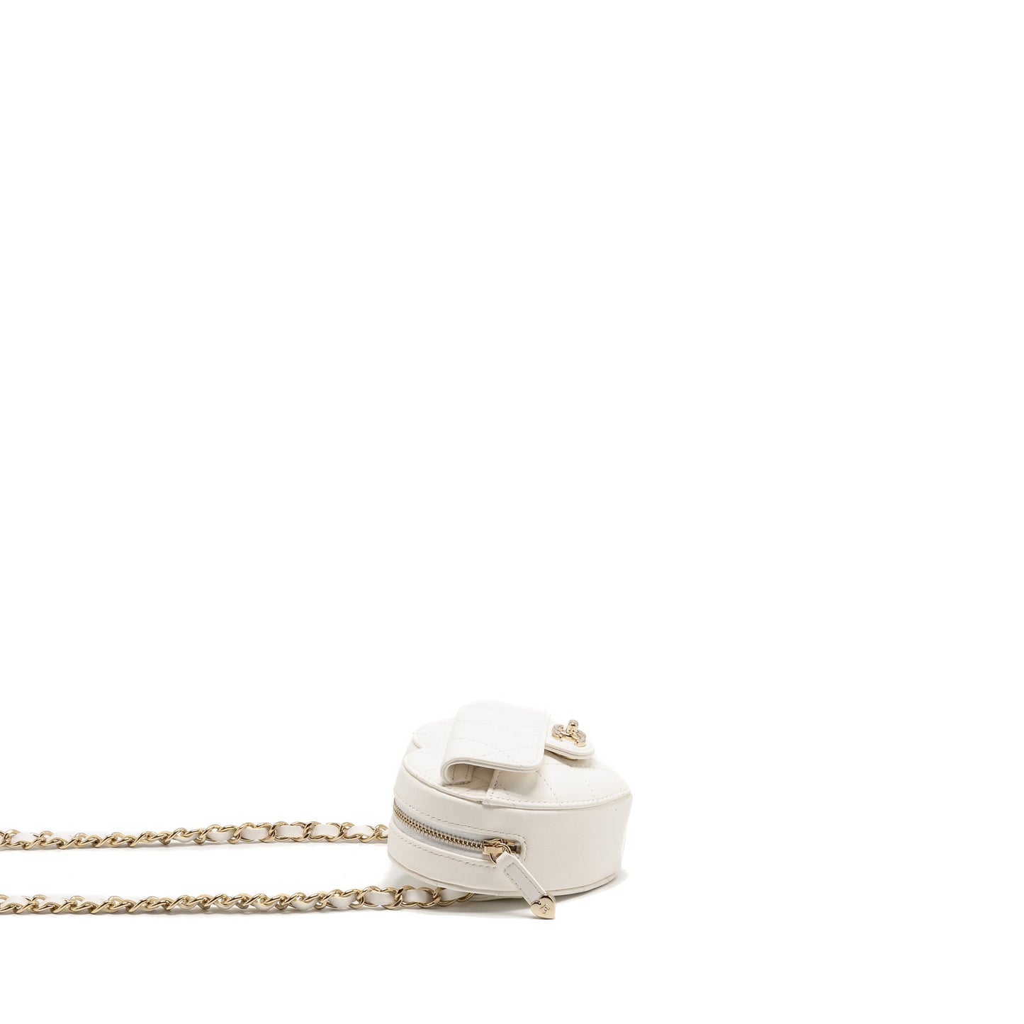 Chanel 22S Heart Belt Bag Lambskin White LGHW
