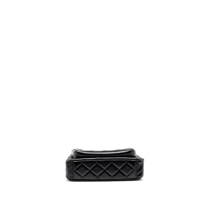 Chanel 25C Camera Bag Shiny Lambskin Black LGHW (Microchip)