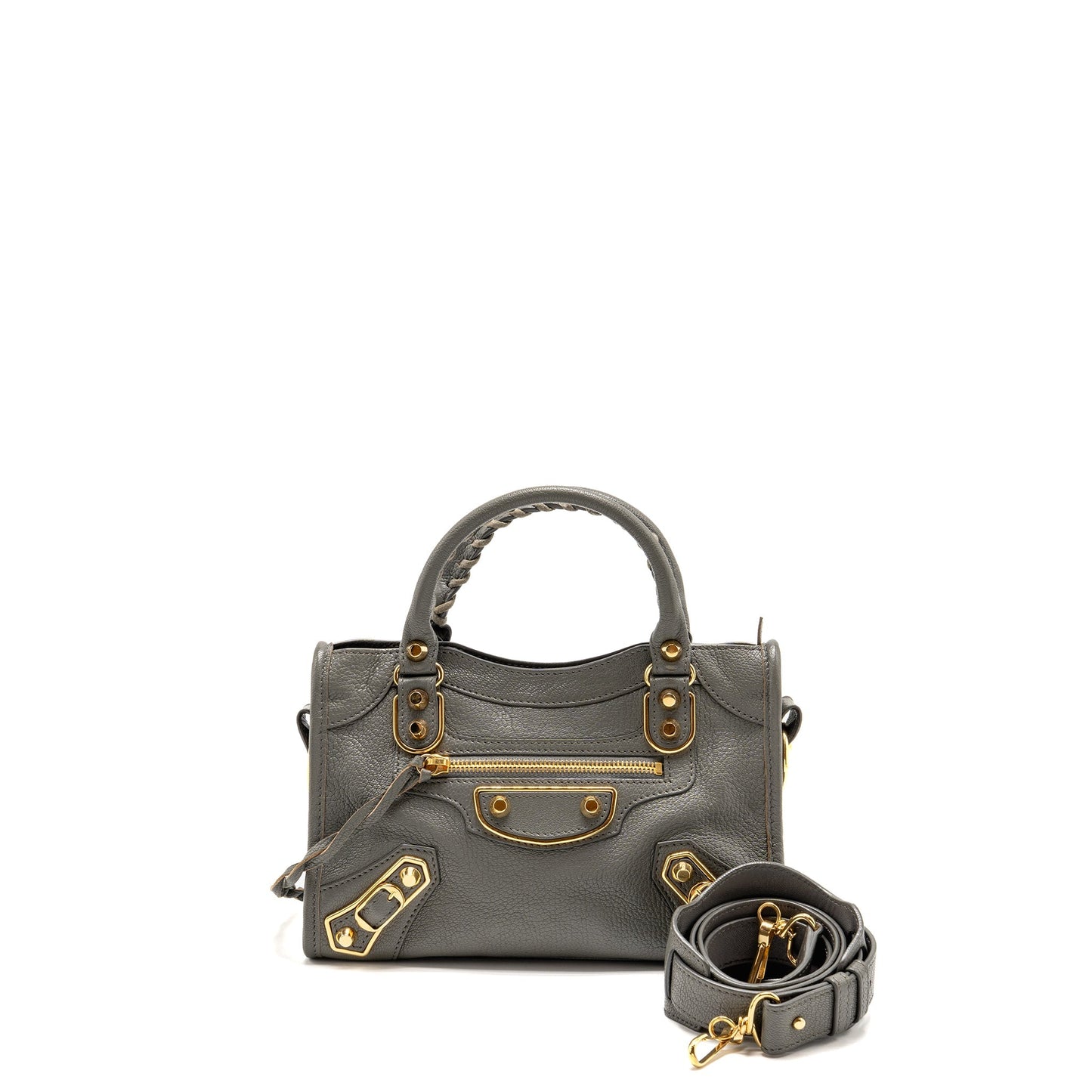 Balenciaga Mini City Purse Calfskin Grey