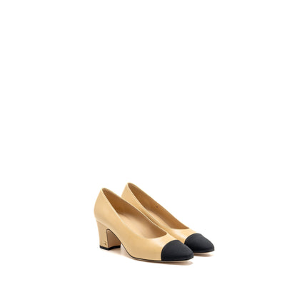 Chanel Size 36 Pump lambskin beige / black