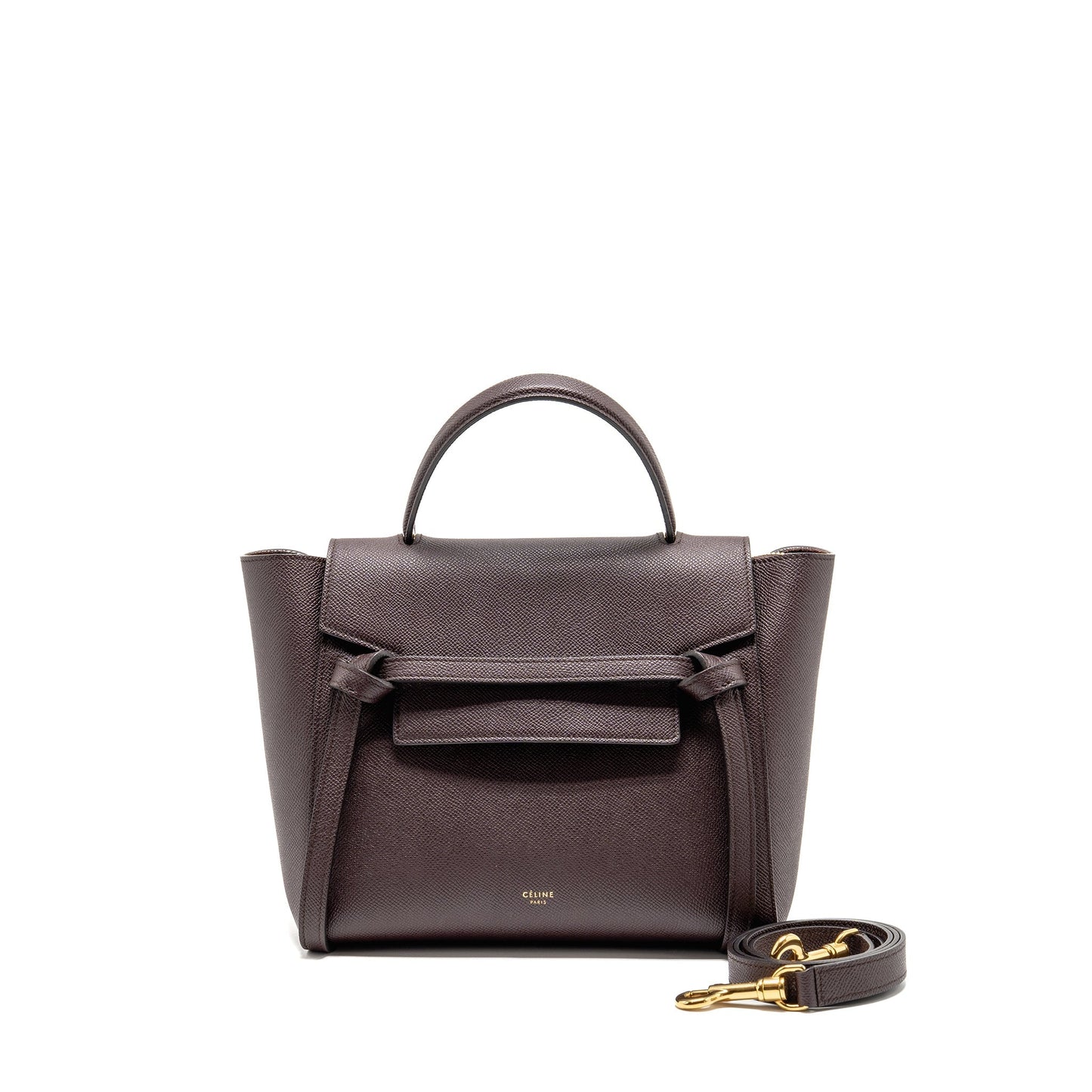 Celine Micro Belt Purse Grained Calfskin Burgundy