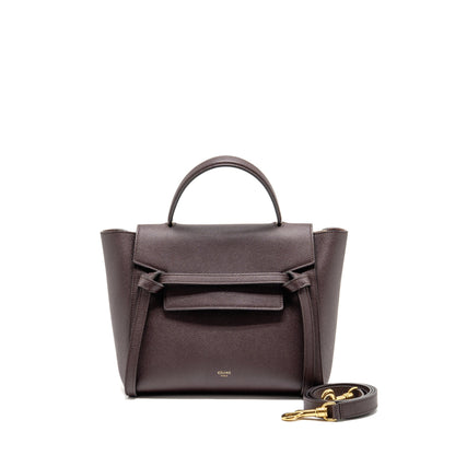 Celine Micro Belt Purse Grained Calfskin Burgundy