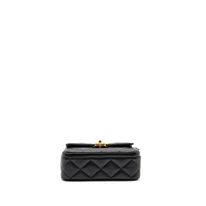 Chanel 24b Quilted Flap Bag Caviar Black GHW(microchip)