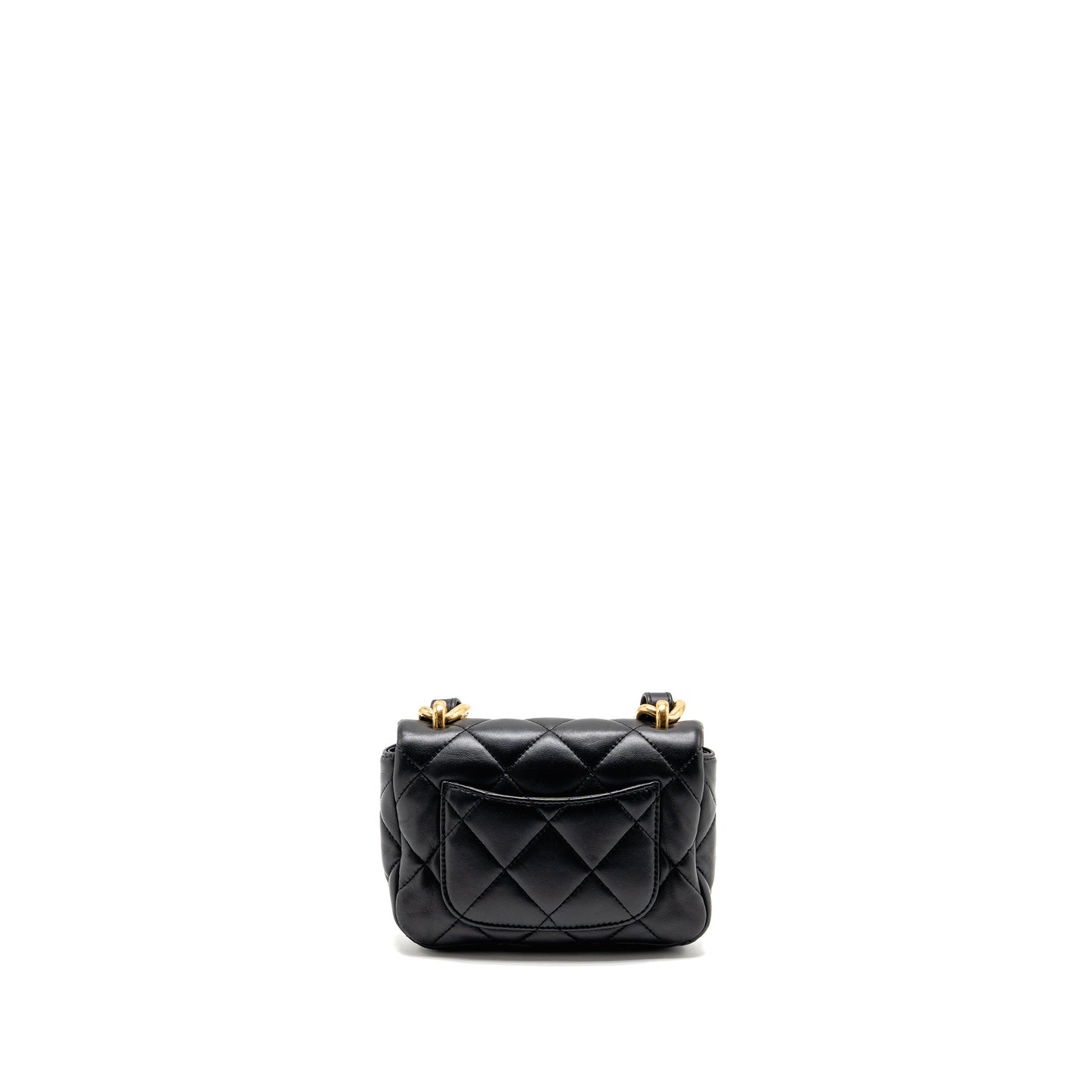 Chanel 22s Giant Chain Mini Flap Bag Lambskin Black Brushed GHW (microchip)
