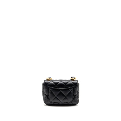 Chanel 22s Giant Chain Mini Flap Bag Lambskin Black Brushed GHW (microchip)